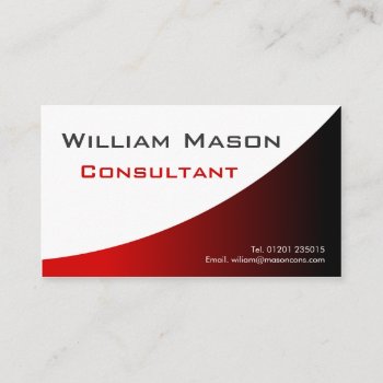 Cool Red White Curved  Professional Business Card by ImageAustralia at Zazzle