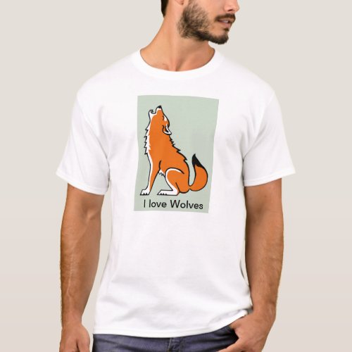 _Cool Red WOLF_ Conservation _ Endangered Mens T_Shirt