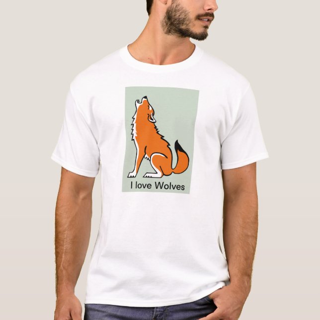 -Cool Red WOLF- Conservation - Endangered Mens T-Shirt (Front)