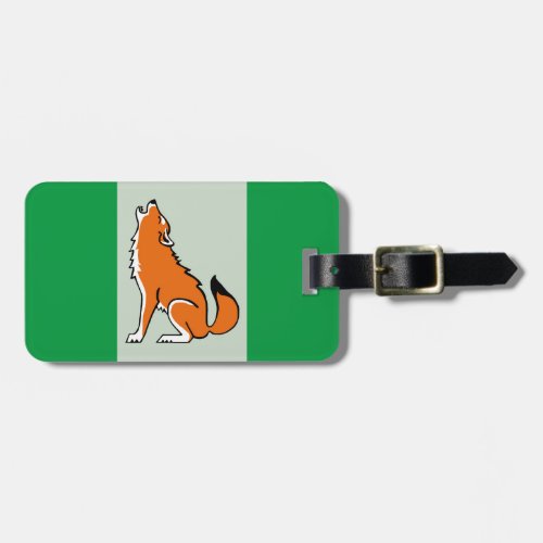 Cool Red WOLF _Wildlife warrior _Green Luggage tag