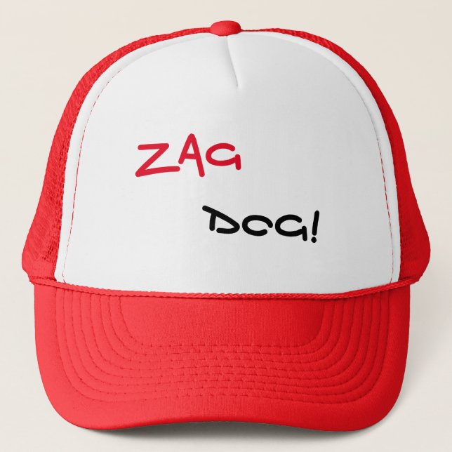 Cool Red Zag Dog Hat (Front)