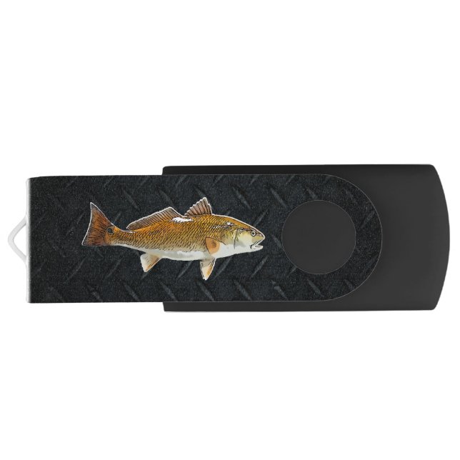 Cool Redfish Fishing Outdoors Flash Drive (Back)