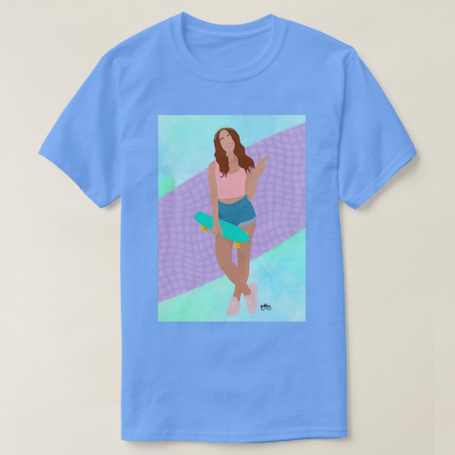 Cool redhead with skateboard T-Shirt (Design Front)