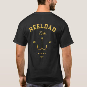 Cool REEL DAD Club Fishing Father's Day Gold Funny T-Shirt