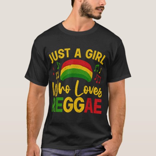Cool Reggae For Girls Women Rasta Jamaican Music R T_Shirt