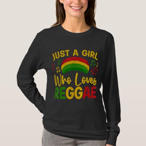 Cool Reggae For Girls Women Rasta Jamaican Music R T_Shirt
