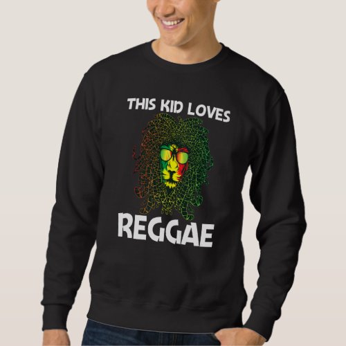 Cool Reggae For Kids Boys Jamaican Music Genre Sweatshirt