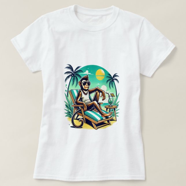 Cool Relaxing Monkey T-Shirt (Design Front)