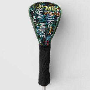 Cool Repeating Your Name Typography Golf Head Cover