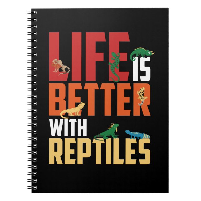 Cool Reptiles Lizard Gecko Bearded Dragon Notebook (Front)