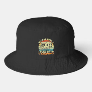 Cool retirement plan camping word art  bucket hat