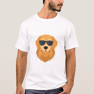 Cool  Retriever with Sunglasses Minimalist dog T-Shirt