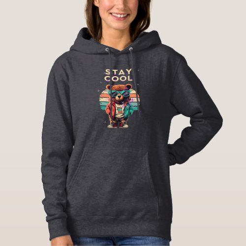 Cool Retro 3D Graffiti Bear Hoodie