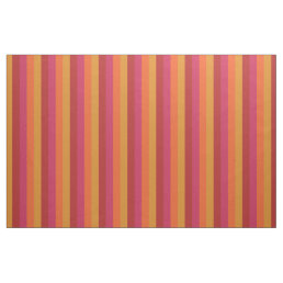 Cool Retro 70s Stripes Orange Red Pink Gold Fabric
