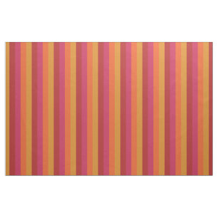 Cool Retro 70s Stripes Orange Red Pink Gold Fabric