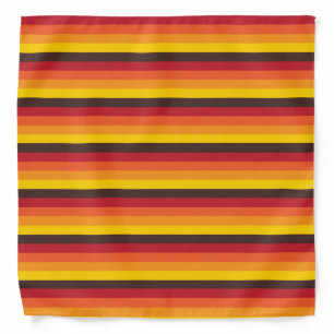 Cool Retro 70s Stripes Orange Yellow Red Bandana