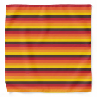 Cool Retro 70s Stripes Orange Yellow Red Bandana