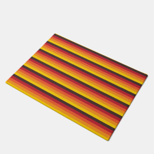 Cool Retro 70s Stripes Orange Yellow Red Doormat