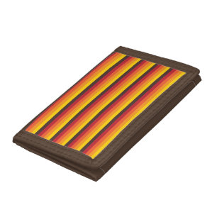 Cool Retro 70s Stripes Orange Yellow Red Tri-fold Wallet