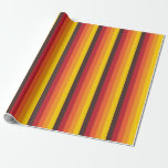 Cool Retro 70s Stripes Orange Yellow Red Wrapping Paper