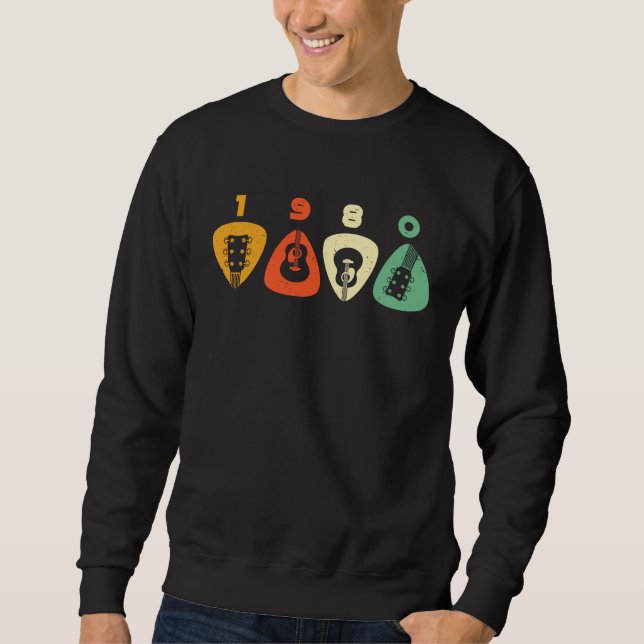Cool Retro 80s 1980 Bass Guitarist Rock Musician G Sweatshirt (Front)