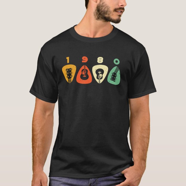Cool Retro 80s 1980 Bass Guitarist Rock Musician G T-Shirt (Front)