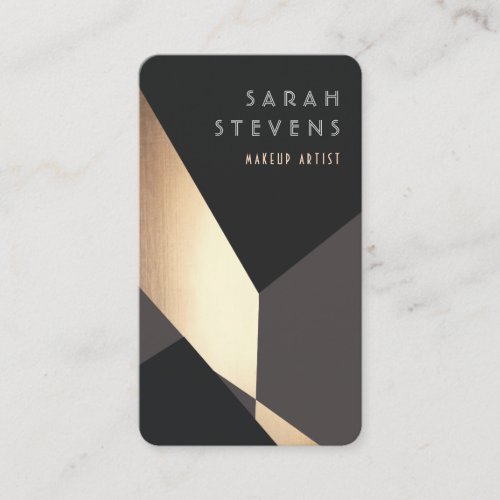 Retro Abstract Gold Makeup Artist Art Deco Beauty Business Cards