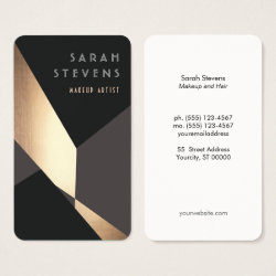Cool Retro Abstract Black and Gold  Art Deco Business Card