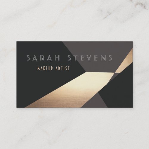 Cool Retro Abstract Gold Makeup Artist Cool Sylish Business Card