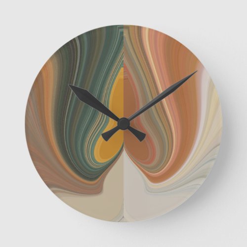 Cool Retro Abstract Graphic colorful Matata strand Round Clock