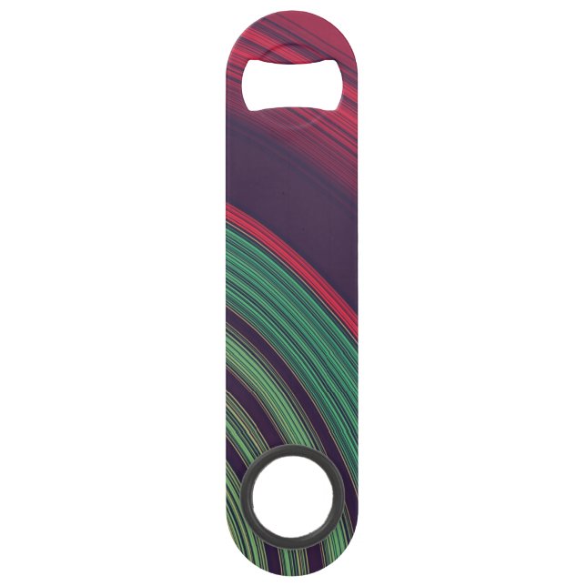 Cool Retro Abstract Record Grooves Pattern Bar Key (Front)
