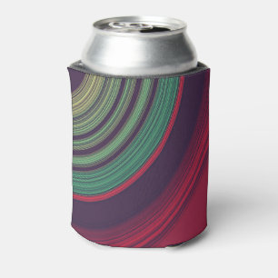 Cool Retro Abstract Record Grooves Pattern Can Cooler