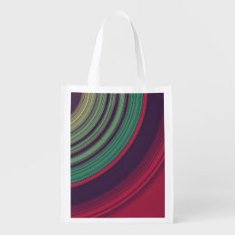 Cool Retro Abstract Record Grooves Pattern Grocery Bag