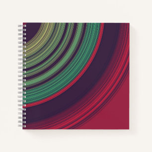 Cool Retro Abstract Record Grooves Pattern Notebook