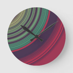 Cool Retro Abstract Record Grooves Pattern Round Clock