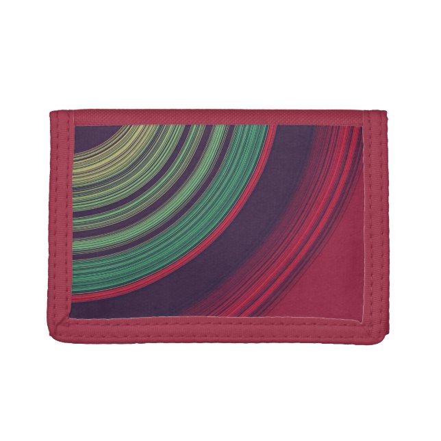 Cool Retro Abstract Record Grooves Pattern Tri-fold Wallet (Front)