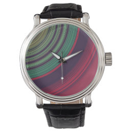 Cool Retro Abstract Record Grooves Pattern Watch