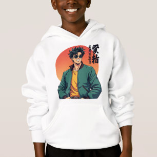 Cool Retro Anime Guy – Stylish 80s Aesthetic Hoodie