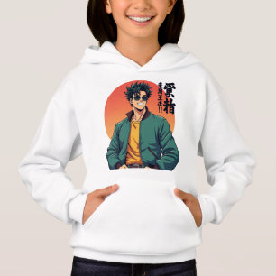 Cool Retro Anime Guy – Stylish 80s Aesthetic Hoodie