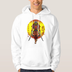 Cool Retro Armored Samurai with 2 Katanas Hoodie
