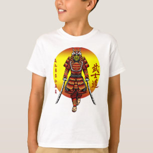 Cool Retro Armored Samurai with 2 Katanas T-Shirt
