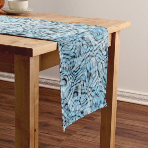 Cool Retro Artistic Abstract Waves Pattern Medium Table Runner