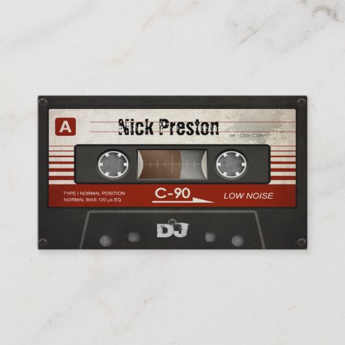 Cool Retro Audio Cassette  DJ Professional Business Card