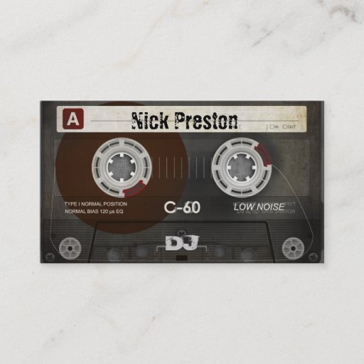 Customizable Grunge Old Cassette DJ Business Card
