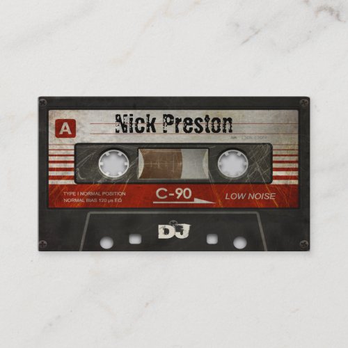 Cool Retro Audio Cassette  DJ Professional Business Card