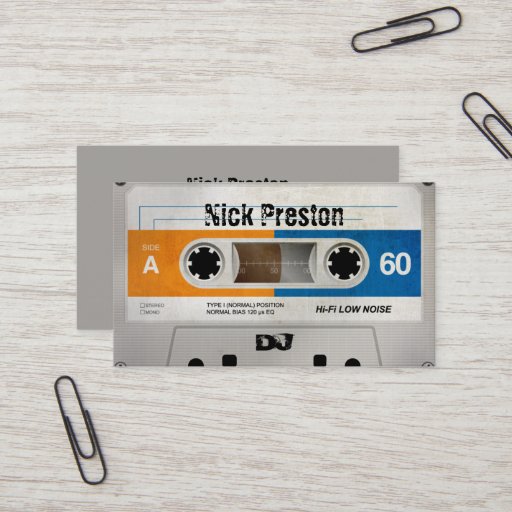 Customizable Old Cassette DJ Business Card
