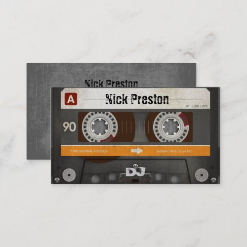 Cool Retro Audio Cassette  DJ Professional Business Card