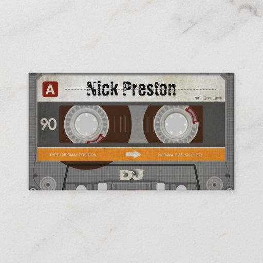 Customizable Old Cassette DJ Business Card