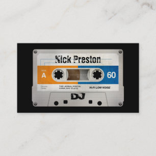 Cool Retro Audio Cassette   DJ Professional Business Card