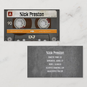 Cool Retro Audio Cassette   DJ Professional Business Card